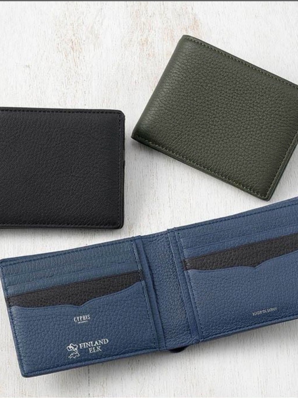 CYPRIS MORPHO ELK Leather Bi-Fold Wallet with Multiple Card Slots